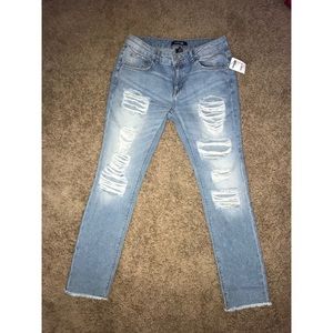 Charlotte Russe cropped distressed jeans BRAND NEW